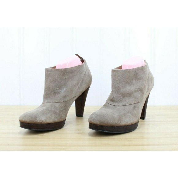 Cole Haan Darcy Bootie II Taupe Greige Suede Platform Boots Size 9.5 B - Picture 2 of 9